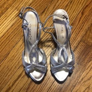 Caparros silver stilettos